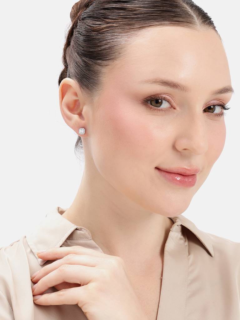 Silver Celeste Solitaire Studs : WER00103