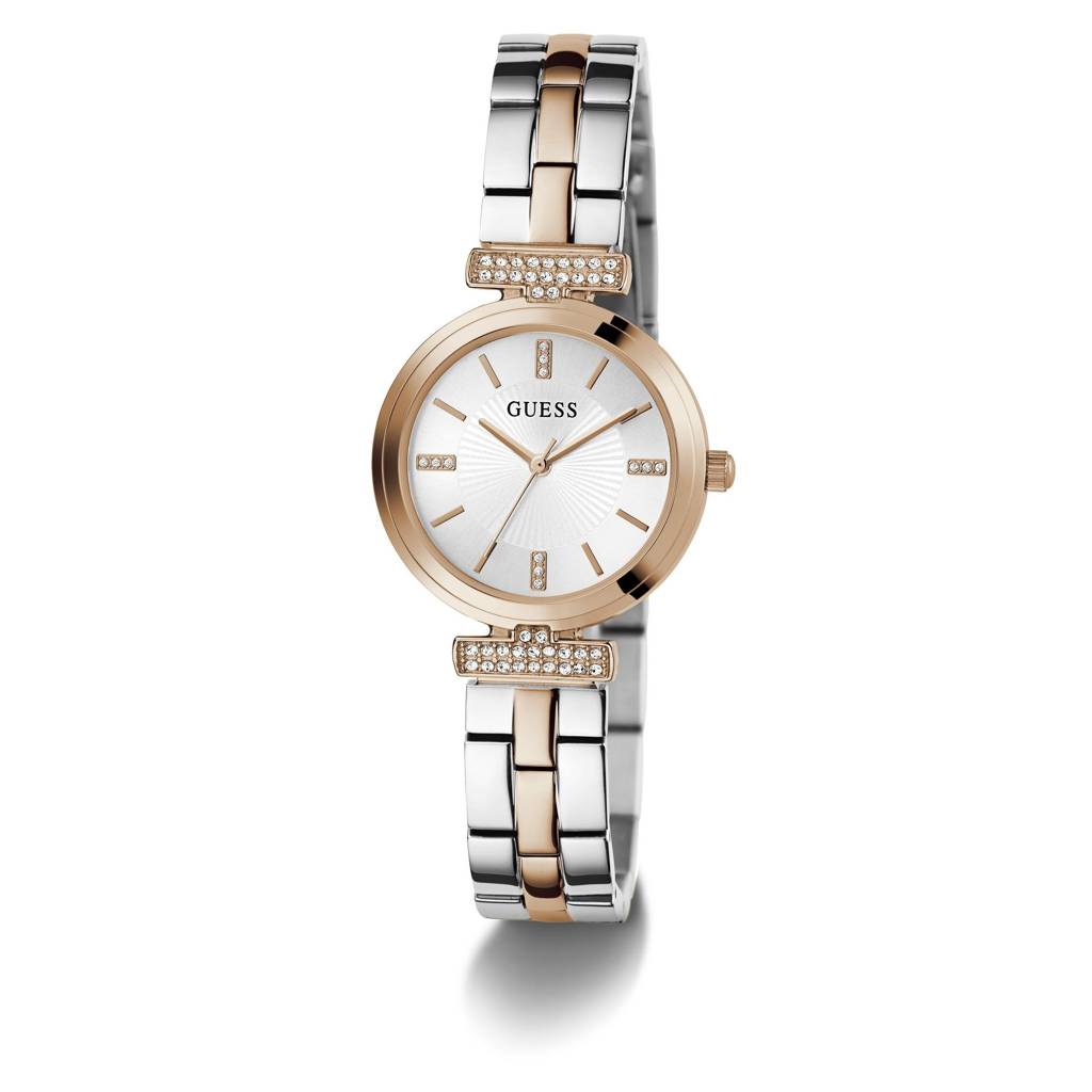 Guess Round 28Mm Silver Dial Analog Women Watch - Gw0762L4 : GW0762L4