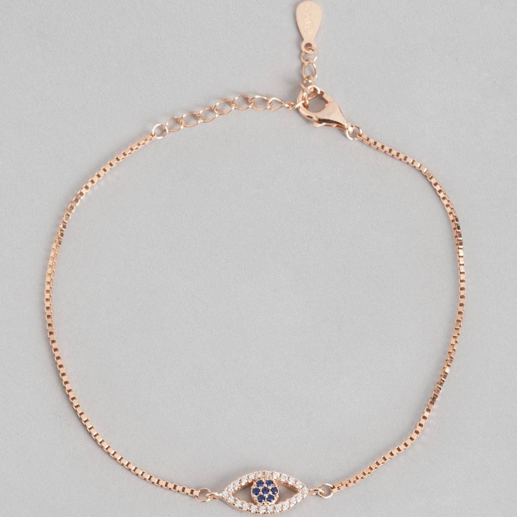 Rose Gold Plated Evil Eye 925 Silver Bracelets : BR-80061