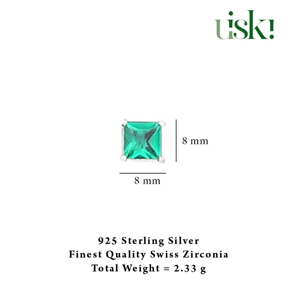 Iski Uski 925 Sterling Silver Deena Emerald Drop Earrings