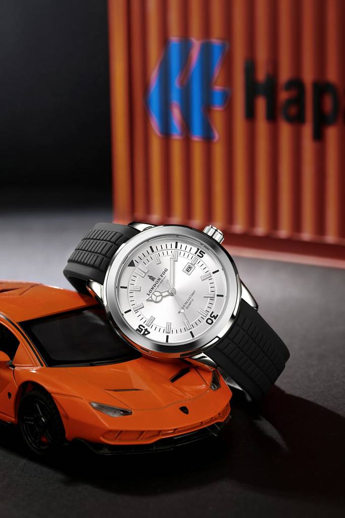 Duke Collection Analog Quartz Watch For Men With Silicone Strap, Round Metal Case, Date Display, Luminous Hands  : LFM10005-01