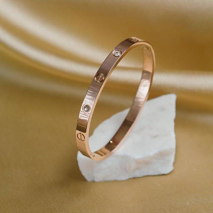 Rose Gold Bangle Anti Tarnish Bracelet For Women : HSbrbr0IDSM0032