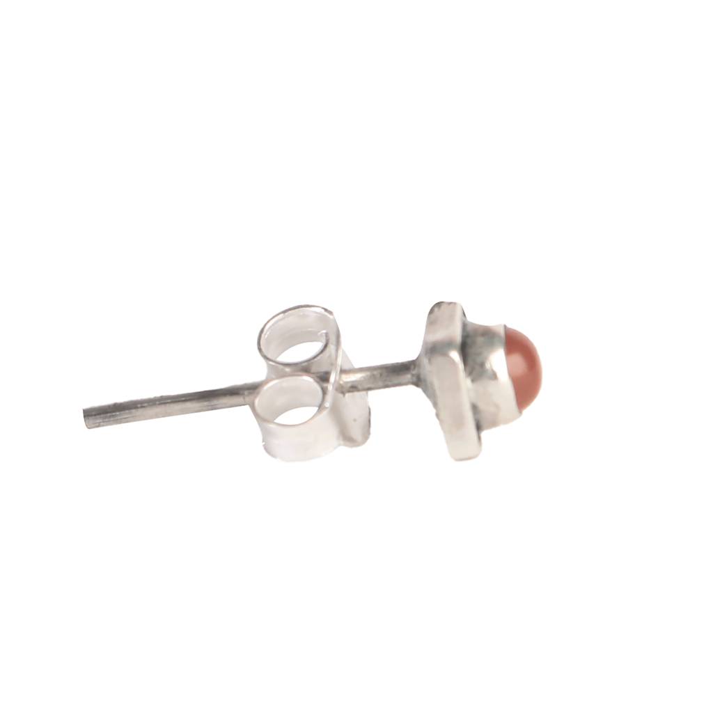 925 Sterling Silver Carnelian Eartops For Women |Natural Gemstone Jewelry | Elegant Gift : FU-1021