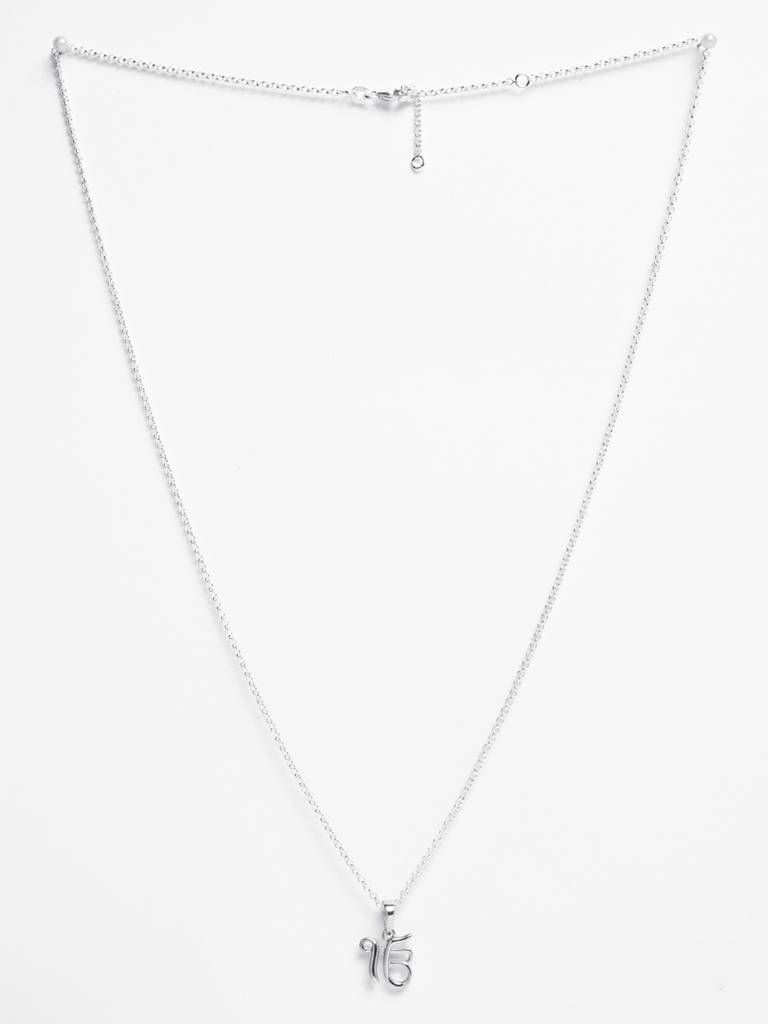 925 Silver Platinum Plated Ek Onkar Religious Men Pendant Necklace With Chain Gift For Men & Boys : CSMNP7