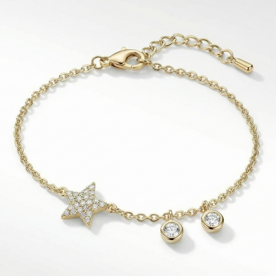 Start Bracelet For Women | Minimal Star Accent Chain Bracelet Jewellery : 5294103887