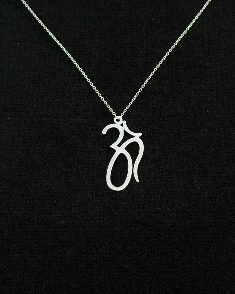 925 Sterling Silver Blessed Om Pendant With Anchor Chain For Womens And Mens : CP18_1A_1
