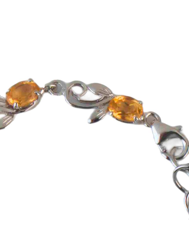 925 Sterling Silver Citrine Bracelet For Women Handmade Gemstone Bracelet Elegant Jewelry Gift For Her : FU-1045