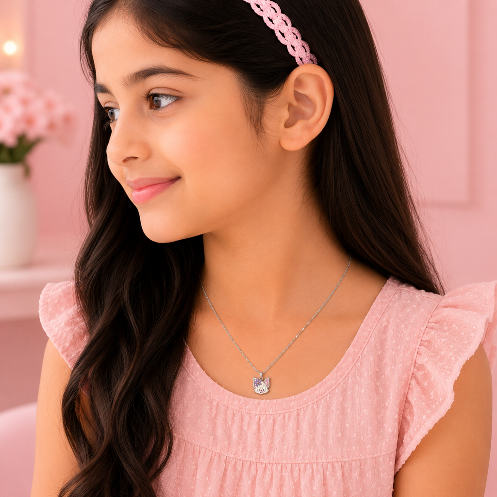 925 Silver Tiny Fox Friend Necklace : PH05955