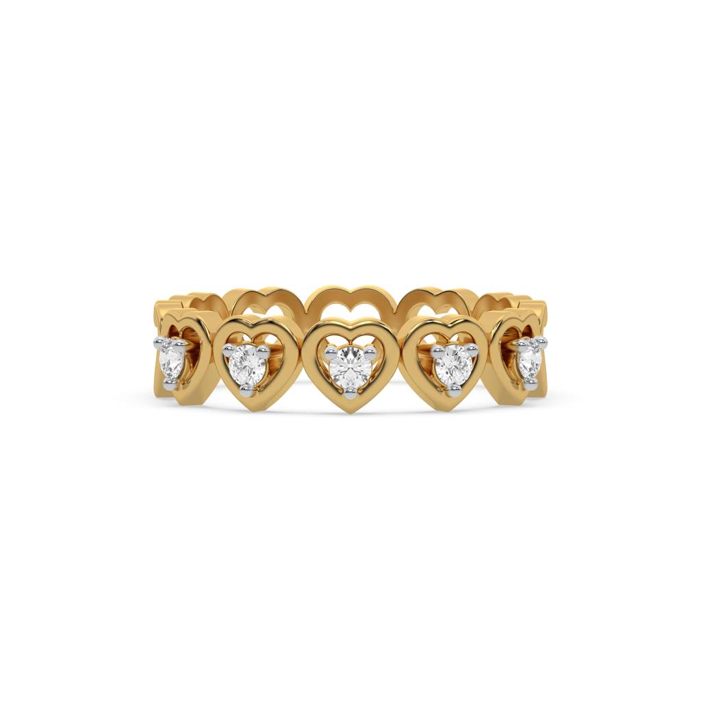 0.18Ct Lab Grown Diamond Ring In 18Kt Gold Vermeil : LLRG0124