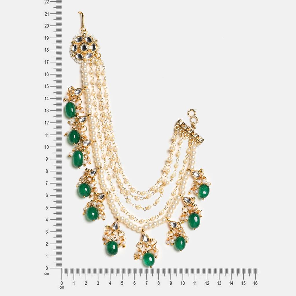 Green Emerald Gold Plated Kaan Chain : RRJAN26-82