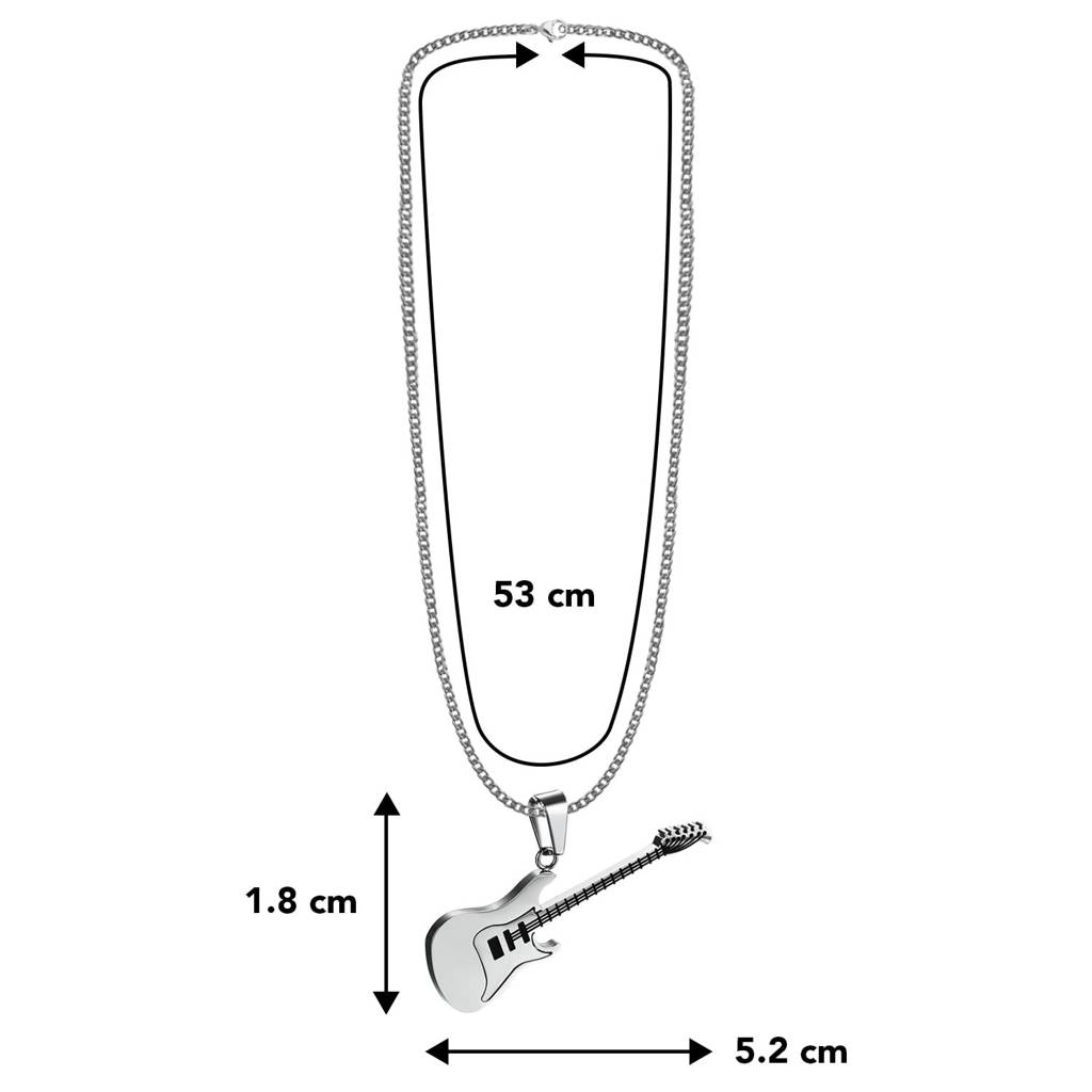 Stainless Steel Guitar Music Pendant Necklace For Men Boys : PX9P33