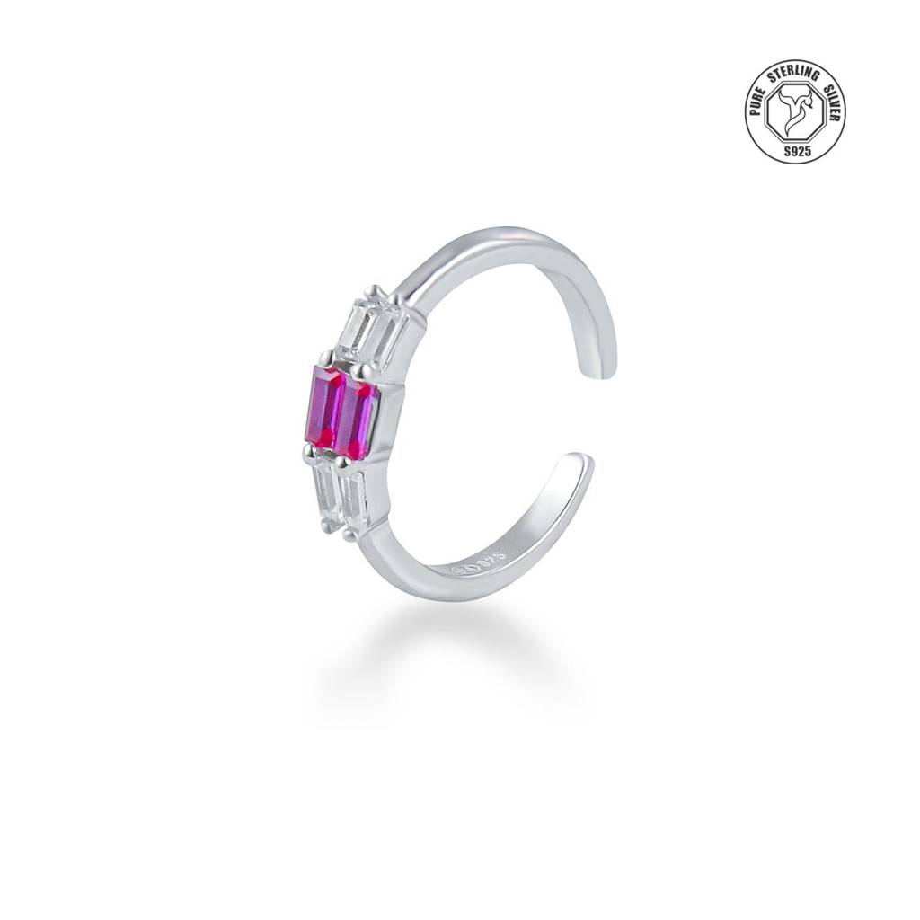 Regal Baguette Silver Toe Ring : TRTOBJX0019