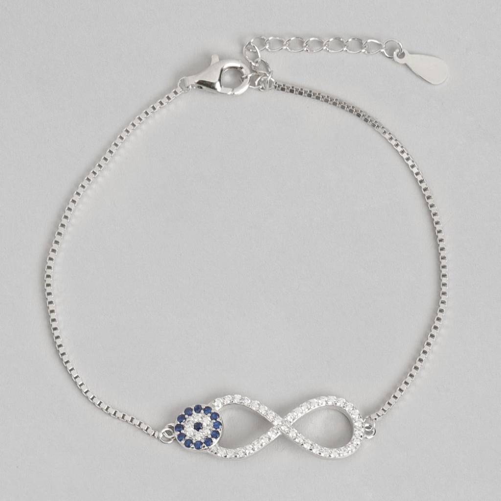 Infinity Evil Eye 925 Silver Bracelet : BR-80075