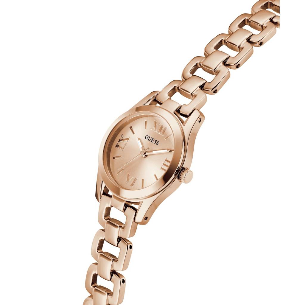 Guess Round 28Mm Rose Gold Dial Analog Women Watch - Gw0927L4 : GW0927L4