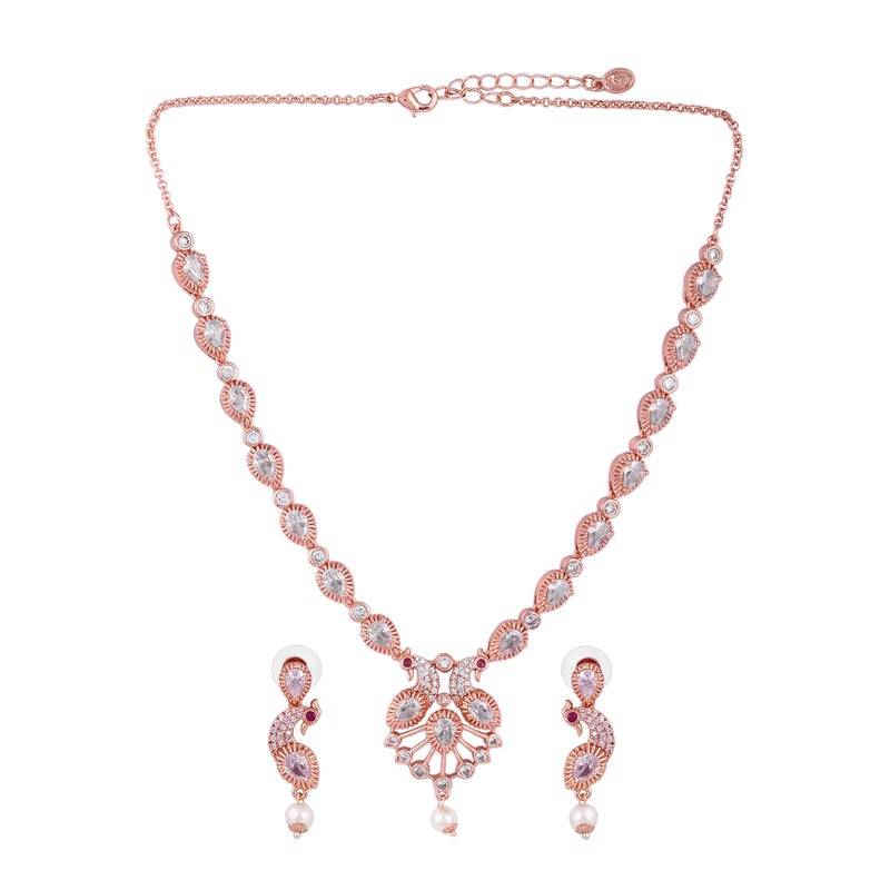 Morbagh Party Wear Dazzling Cz Necklace Set : AD-910-RGWENKER