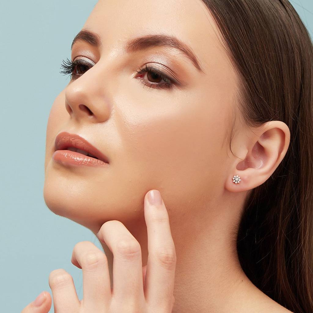 Nakshatra Floral Dual Color 925 Sterling Silver Earring Combo : CEAR-10039