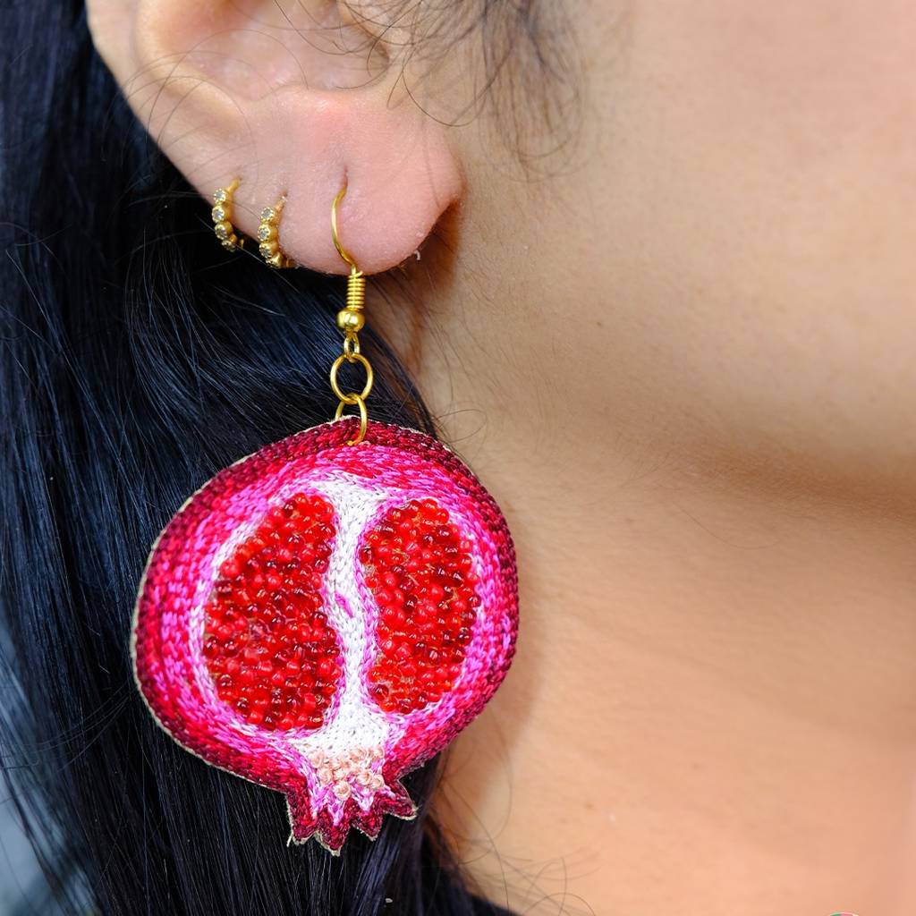 Pomegranate Handmade Bead Earring : ERS001