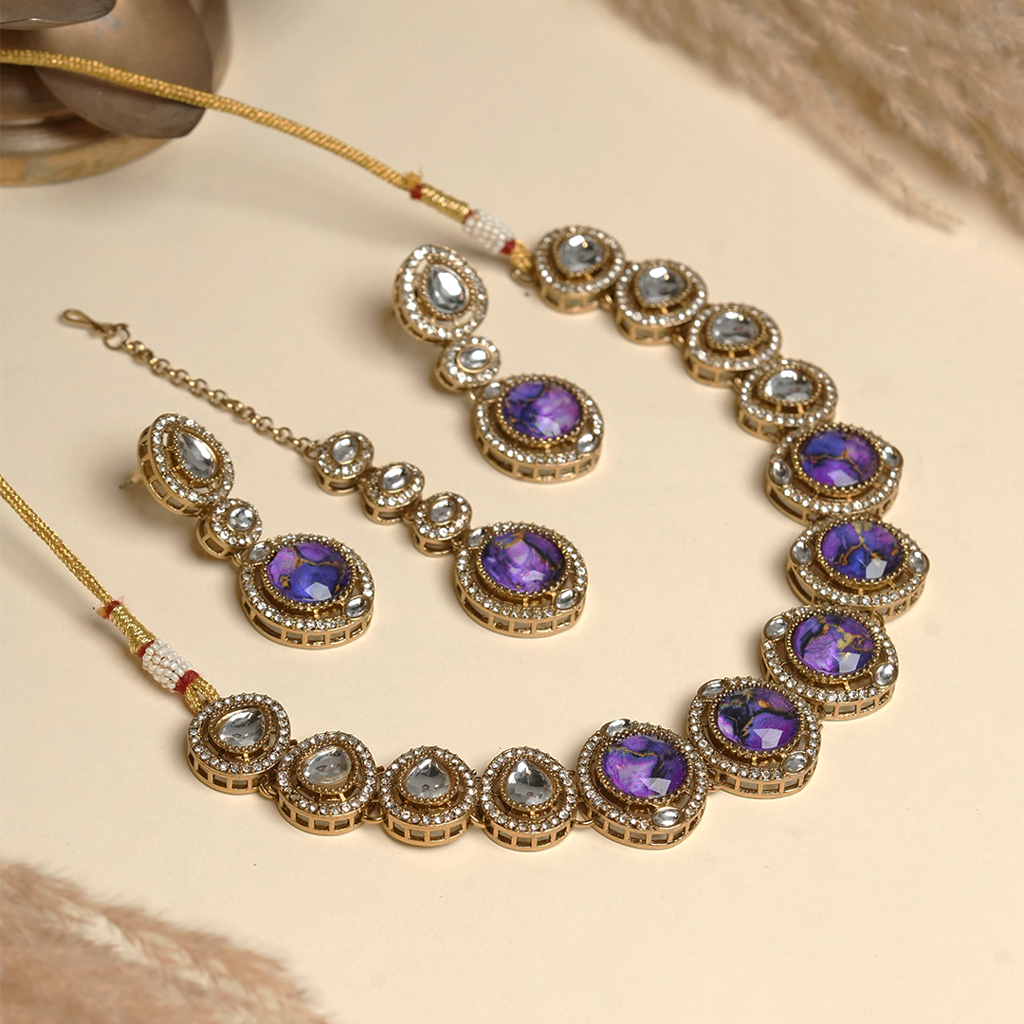 Short Designer Firestone Necklace : CAO0091MKT