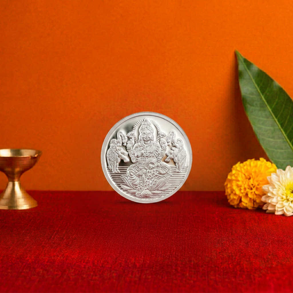 10 Gram 999 Goddess Lakshmi Pure Silver Coin : 5-SSCX