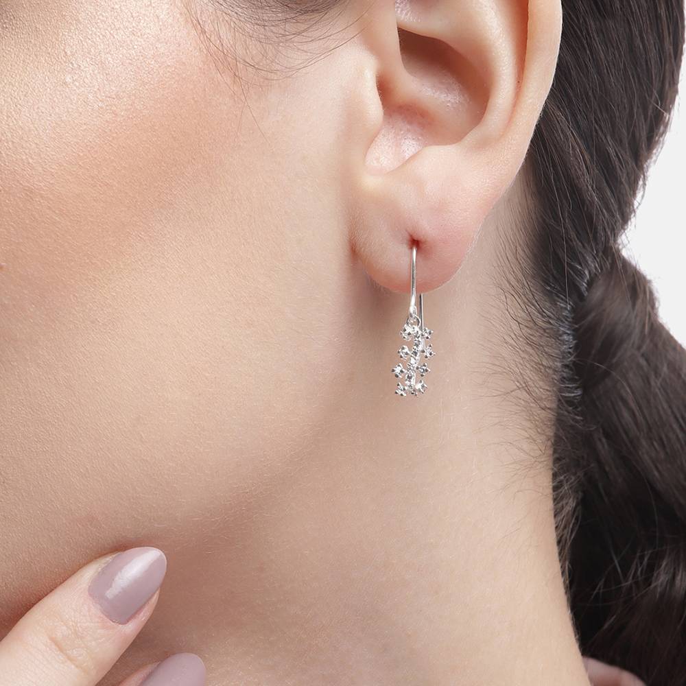 Silver 92.5 White Zircon Earring : Silver 92.5 White Zircon Earring : Silver 92.5 White Zircon Earring : Silver 92.5 Whi
