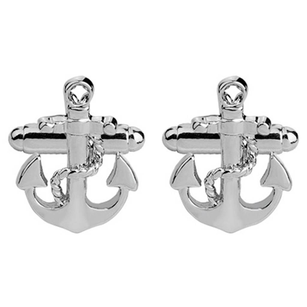 Silver Plated Nautical Anchor Cufflinks For Men Boys Wedding Business Gift : PX9CL43