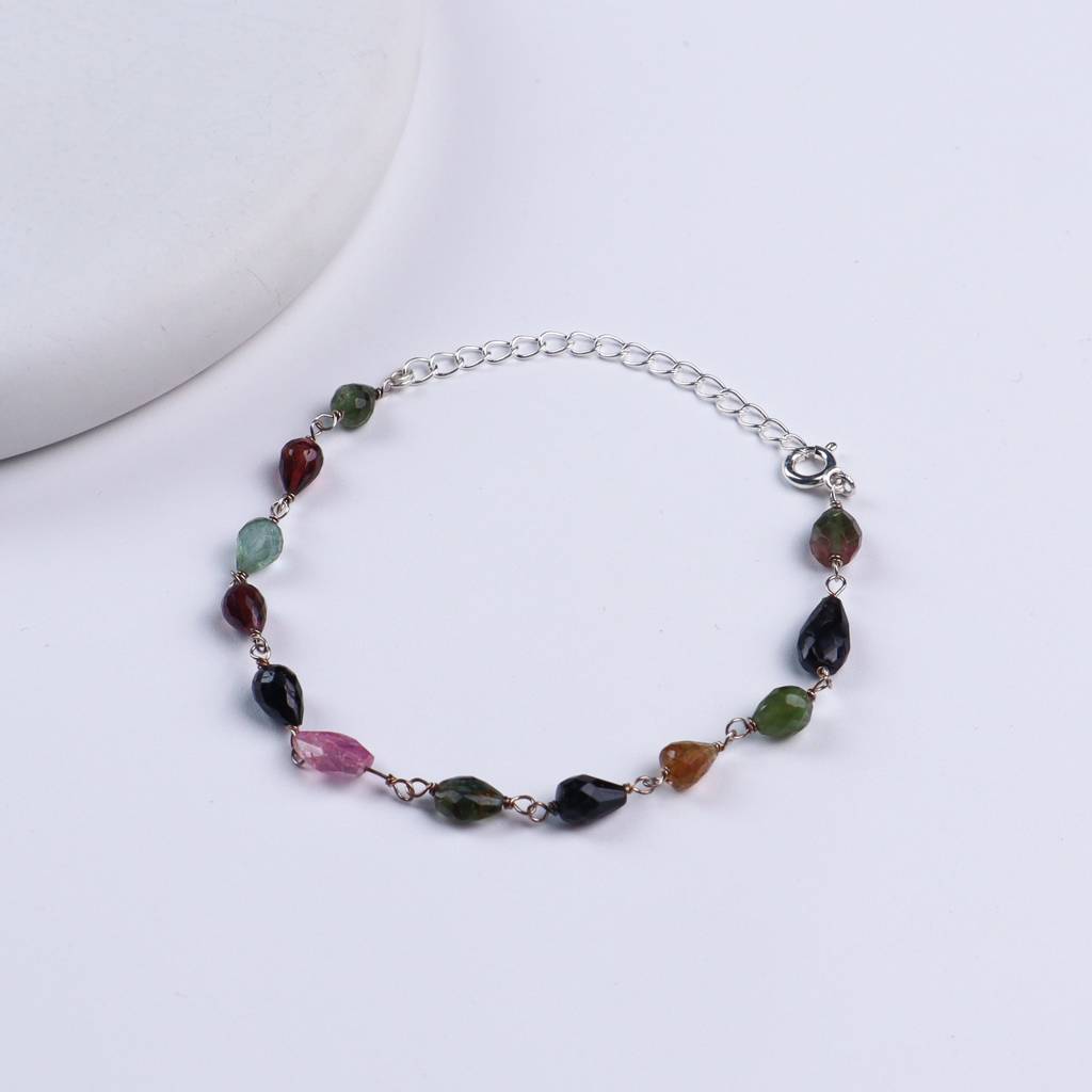 Silver Ganthan Bracelet With Tourmaline Stones : Silver_Ganthan_Bracelet_Tourmaline_Stones_Aug25
