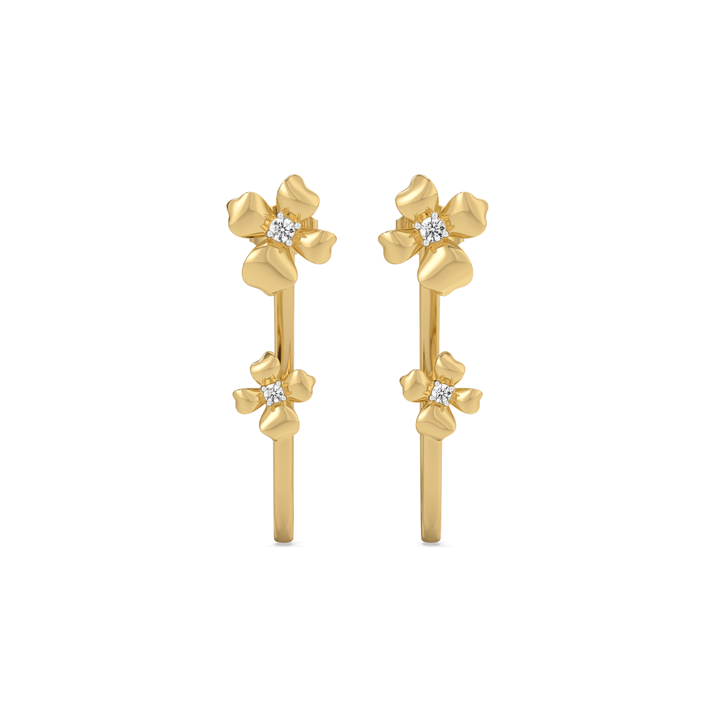 Blossom - Lab Diamond Hoop Earrings : LLER0103