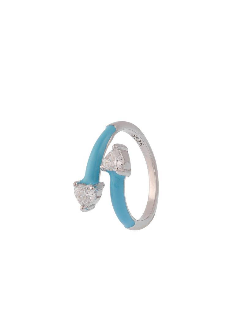 Turquoise Blue Stone Silver Ring : RG-80016-R