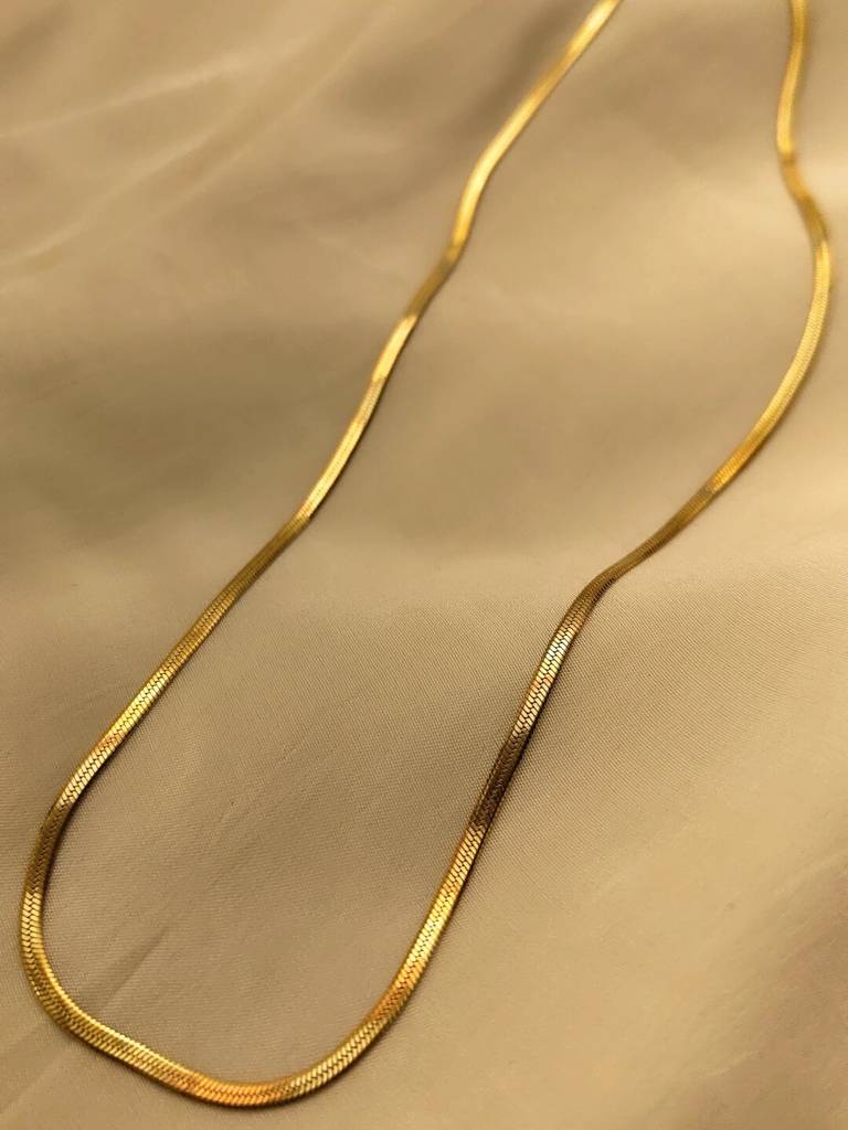 Slim 14Kt Gold Plated Snake Chain In Stainless Steel – 22Cm : ATC282CWP