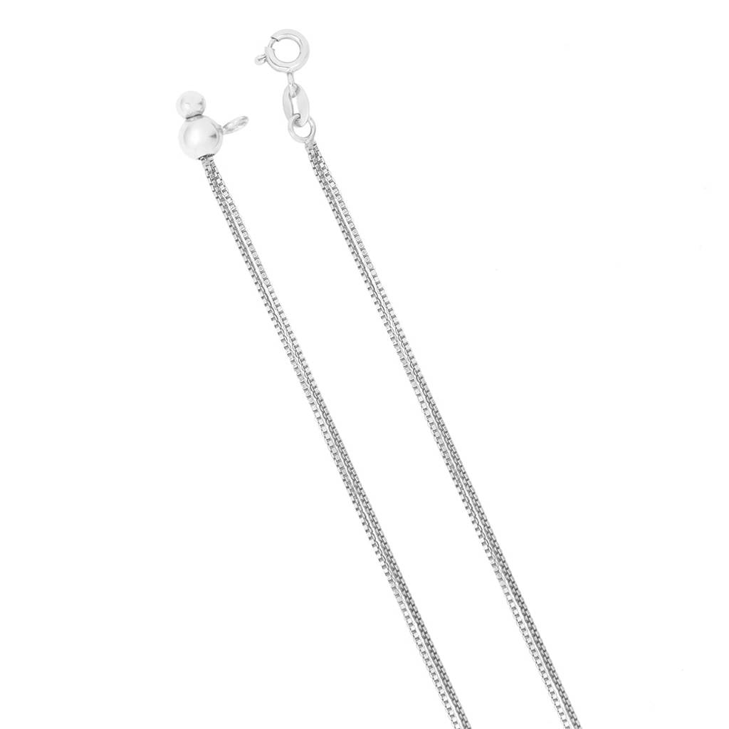 Dainty Rhodium Plated 925 Sterling Silver Waist Chain : WC-10004-34-R