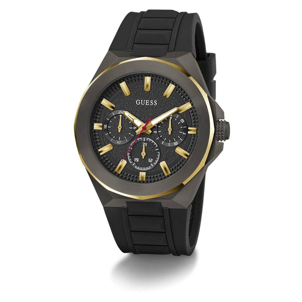 Guess Round 46Mm Black Dial Analog Men Watch - Gw0799G1 : GW0799G1