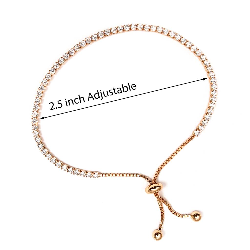 925 Silver Rose Gold Tennis Bracelet : IS-BR-CH-1072