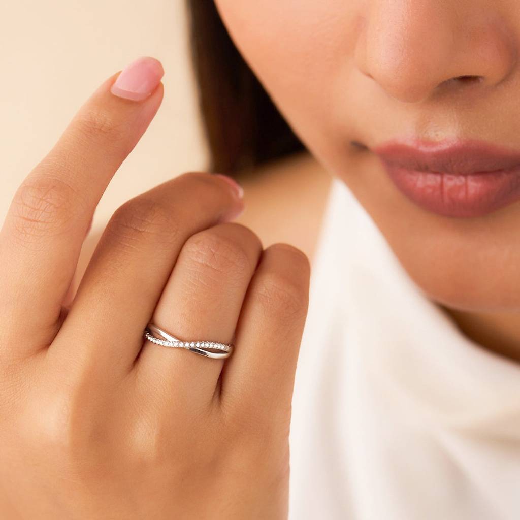 Zavya Promise-Box X Infinite Sparkle Adjustable Rhodium Plated Ring (Adjustable) : RNG-40457-R-RNGBOX