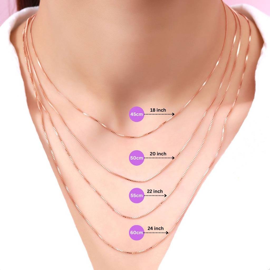 Simple Silver Box Chain In Rose Gold : CH-10001