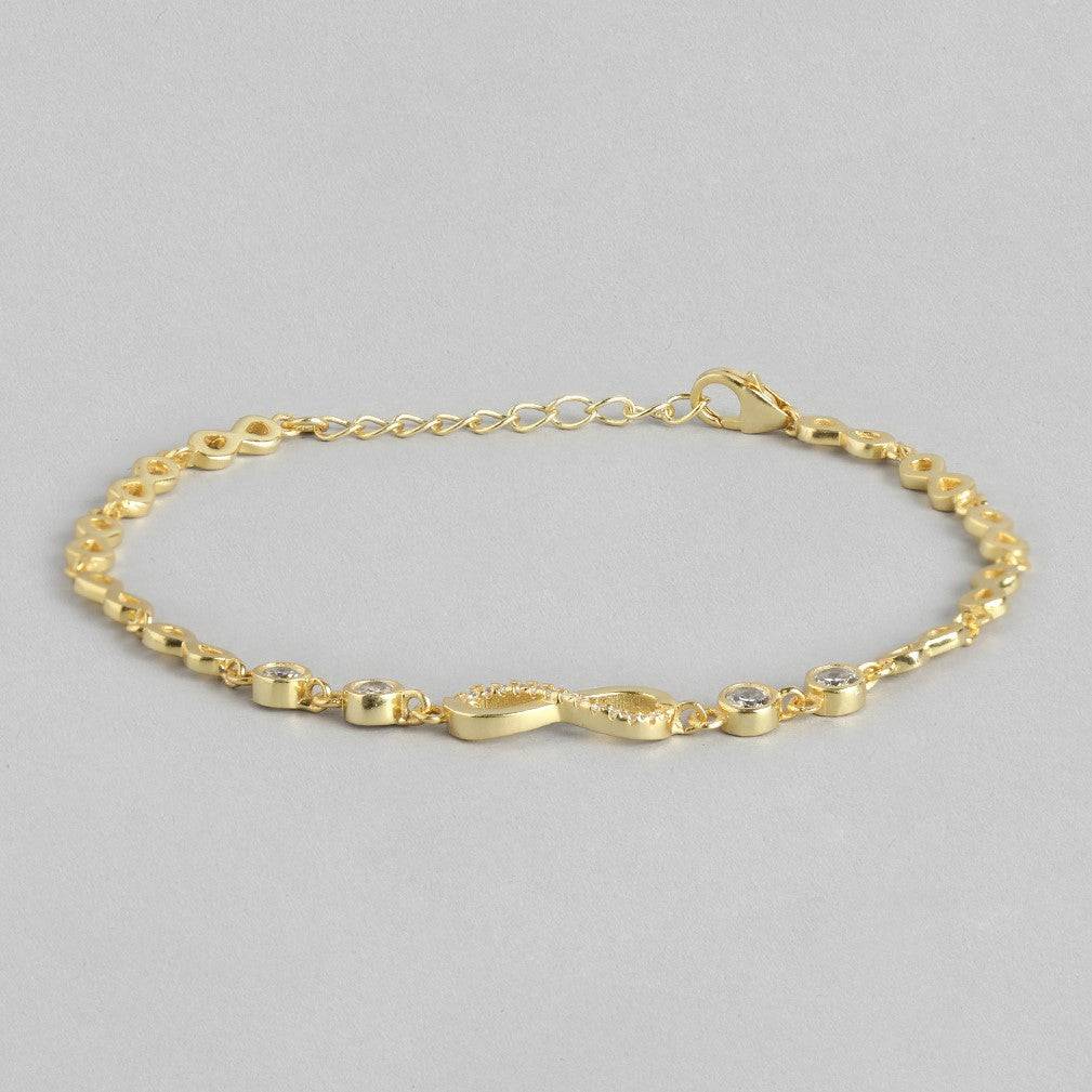 Eternal Sparkle 925 Sterling Silver Gold Plated Bracelet : BR-80157