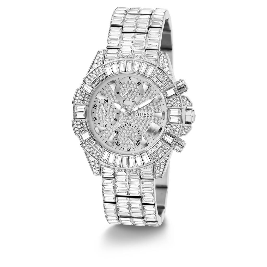 Guess Round 39Mm Silver Dial Analog Women Watch - Gw0812L1 : GW0812L1