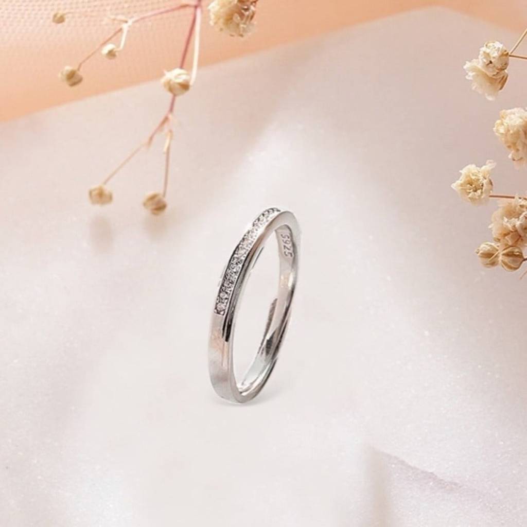 Classic Cz Sheet 925 Silver Female Ring (Adjustable) : RNG-40059