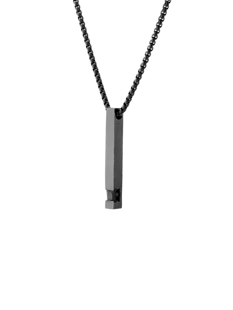 Eclipse Black Axis Bar Pendant Necklace For Men : 8905124576122
