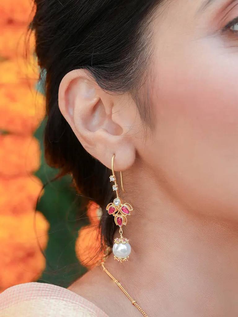 Sitayan Silver Pearl Earrings : U080SG008E1204