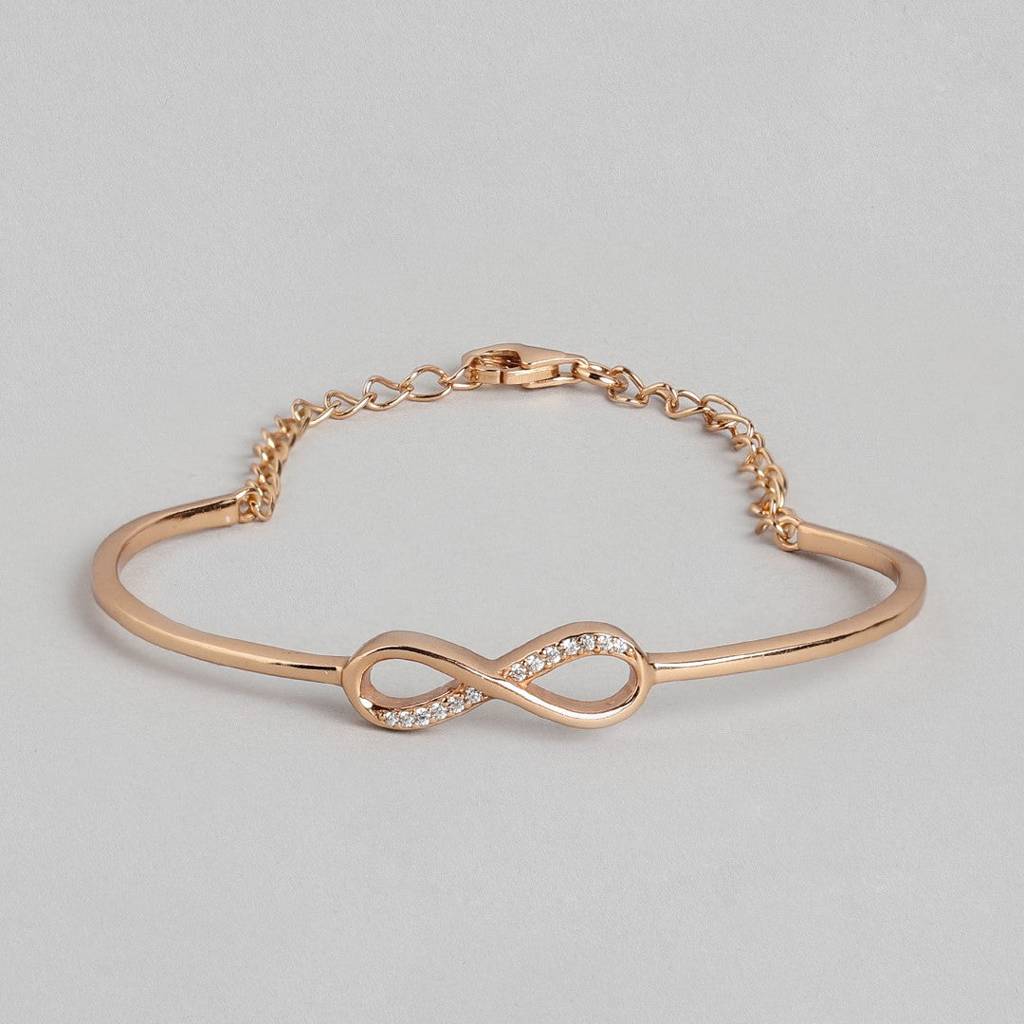 Infinite Radiance Rose Gold 925 Sterling Silver Adjustable Bracelet : BR-80256-RG