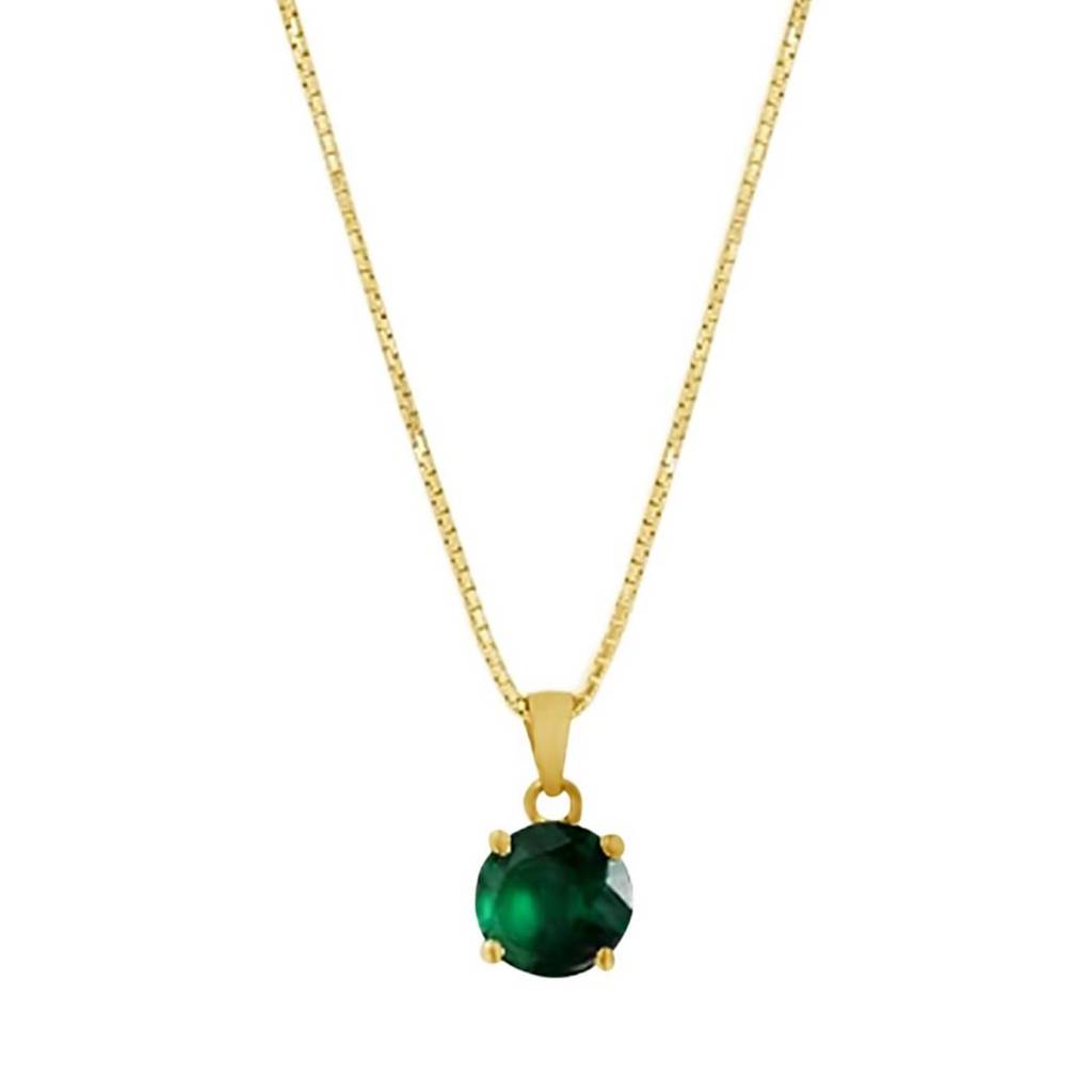 Emerald Green Gold-Plated 925 Sterling Silver Jewellery Set : JS-70205-C-G