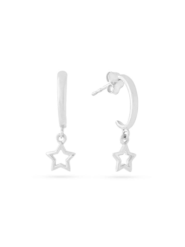Kicky And Perky 925 Sterling Silver Dangling Star Stud Earring For Women : SILDWE027