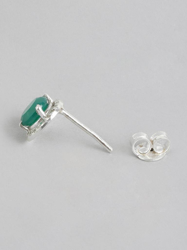 92.5 Silver Green Onyx Stud : 92.5 Silver Green Onyx Stud : 92.5 Silver Green Onyx Stud : 92.5 Silver Green Onyx Stud : 