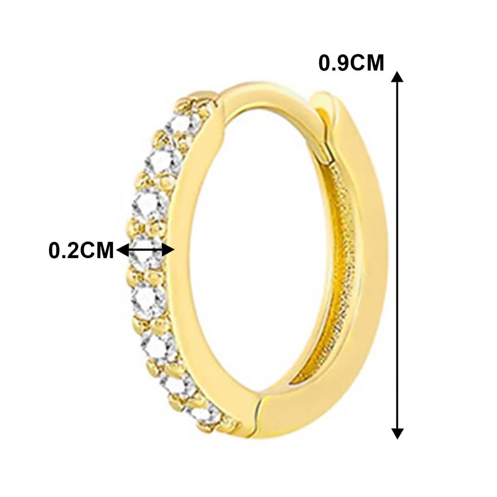American Diamond Studded Gold Plated Hoop Earrings Fashion Stylish Jewellery Gift For Girls & Women : PX8E101G