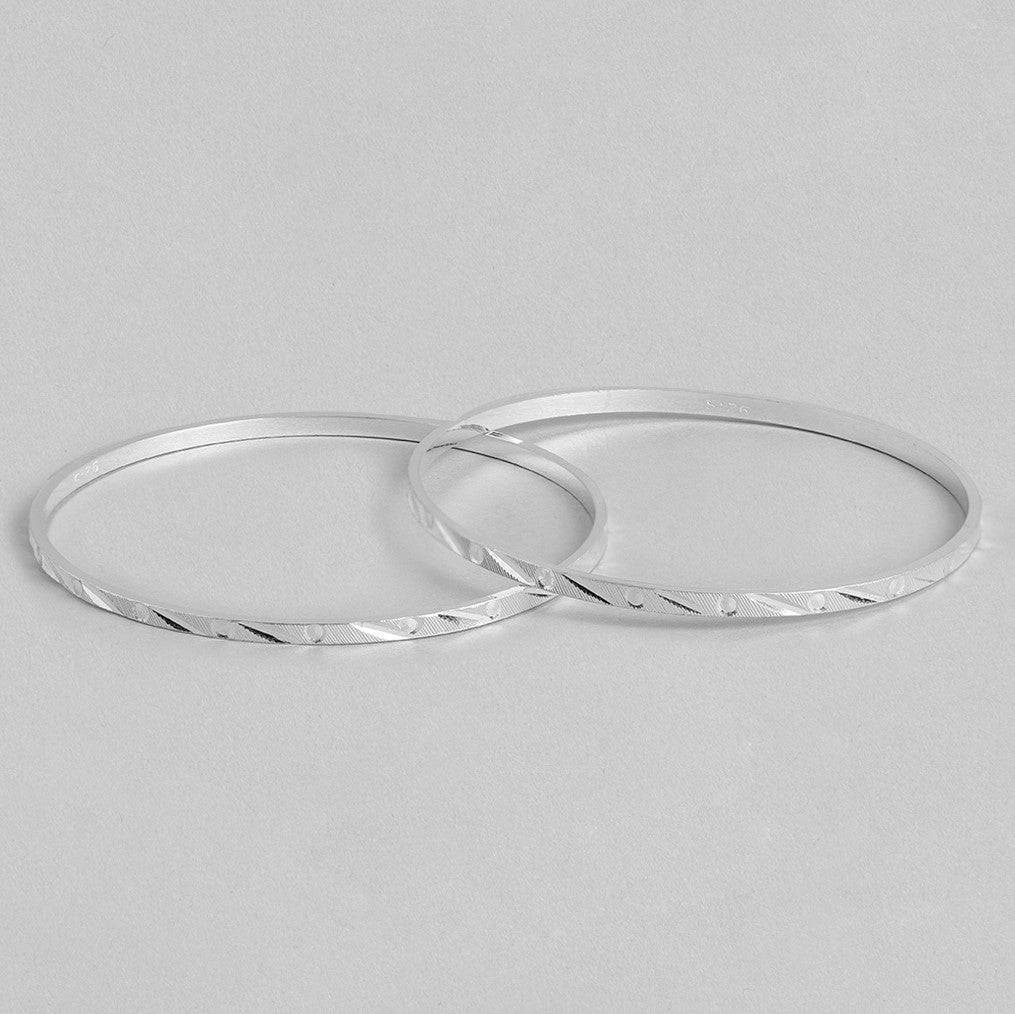 Trendy & Minimal 925 Sterling Silver Bangles : BA-90002-ONE-2-4