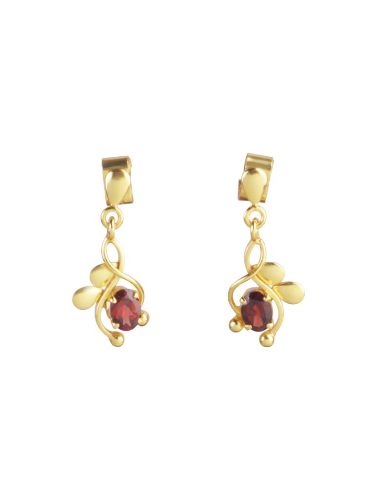925 Sterling Silver Gold Plated Garnet Earrings For Women | Gemstone Earrings | Handmade Jewelry | Elegant Daily We : FU-1156G