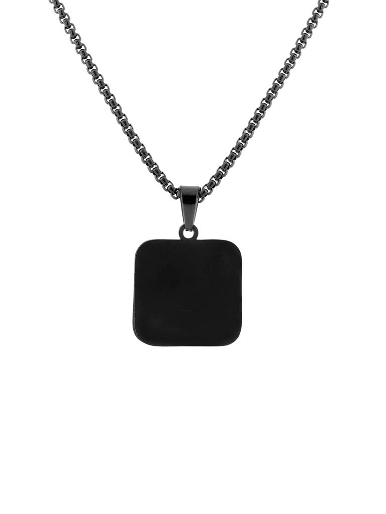 Eclipse Black Essence Square Pendant Necklace For Men : 8905124576115