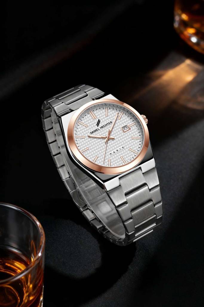 Daniel Hechter Paris Hoche Collection Formal Analog Watch For Men – Round Dial And Silver Stainless Steel Strap W : DHM1026-22