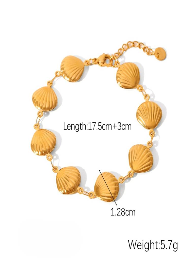 Beach Shell Bracelet 18K Gold Plated Waterproof Anti-Tarnish : AHC0925B0235