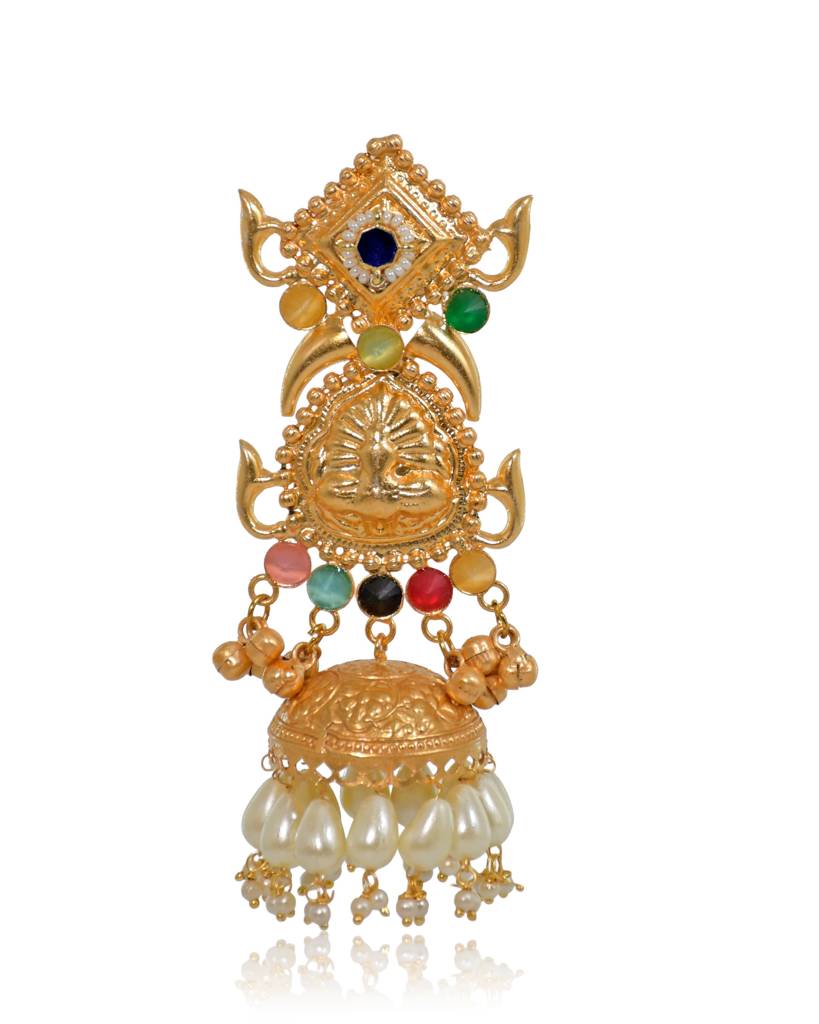 Grand Bridal Kundan Statement Jhumkas : NA_HM_ER_71_1